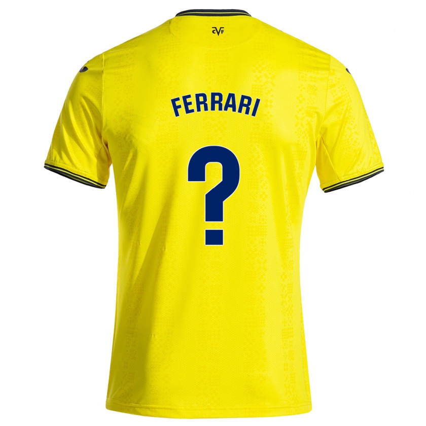 Kandiny Niño Camiseta Andrés Ferrari #0 Amarillo Negro 1ª Equipación 2024/25 La Camisa Chile