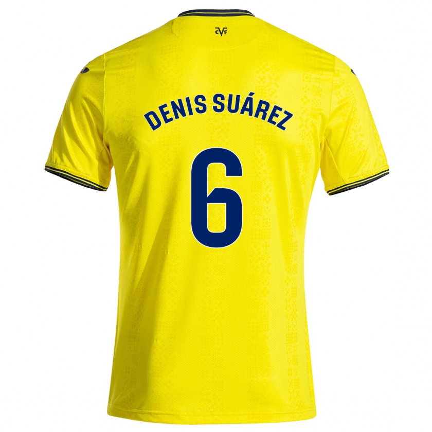 Kandiny Niño Camiseta Denis Suárez #6 Amarillo Negro 1ª Equipación 2024/25 La Camisa Chile