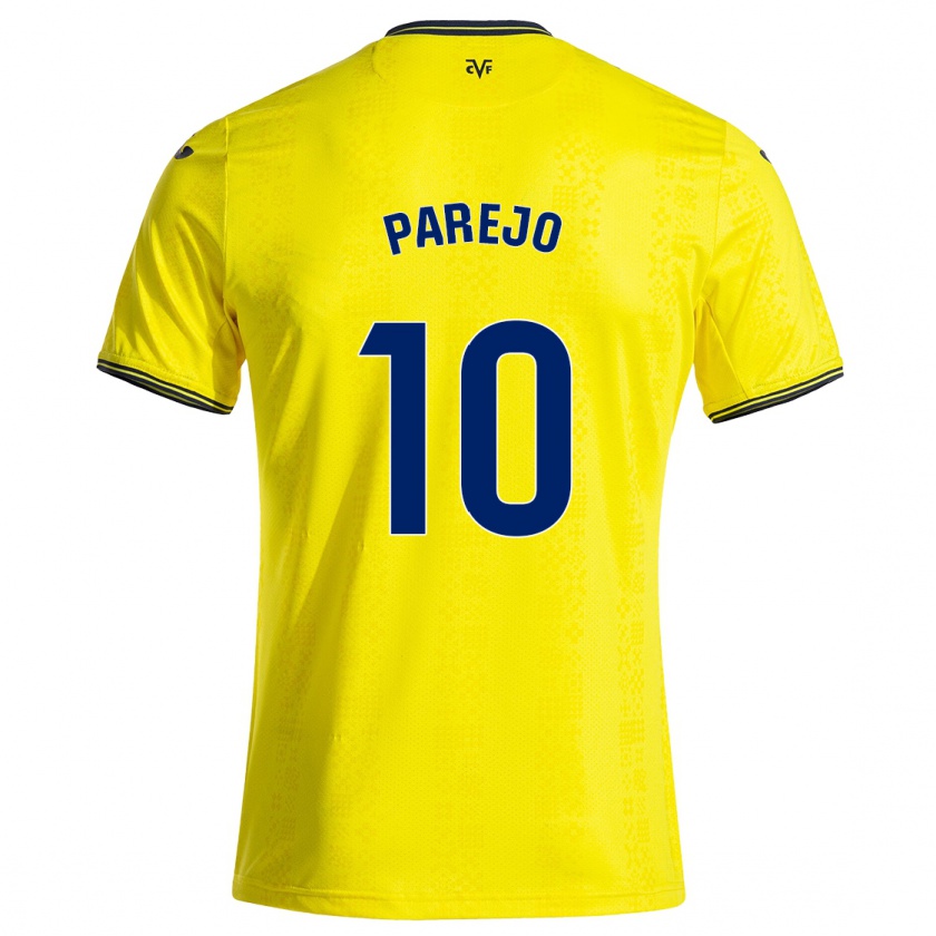 Kandiny Niño Camiseta Dani Parejo #10 Amarillo Negro 1ª Equipación 2024/25 La Camisa Chile