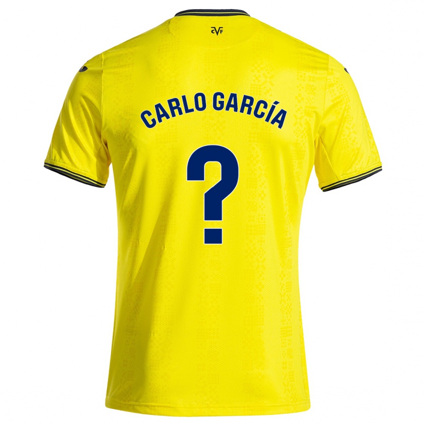 Kandiny Niño Camiseta Carlo García #0 Amarillo Negro 1ª Equipación 2024/25 La Camisa Chile