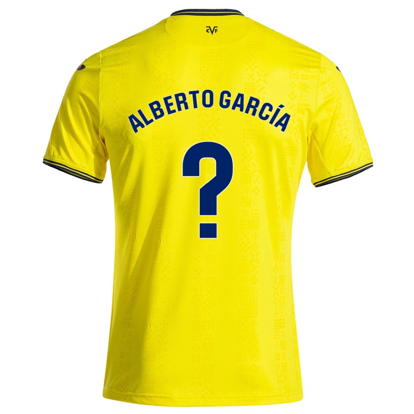 Kandiny Niño Camiseta Alberto García #0 Amarillo Negro 1ª Equipación 2024/25 La Camisa Chile