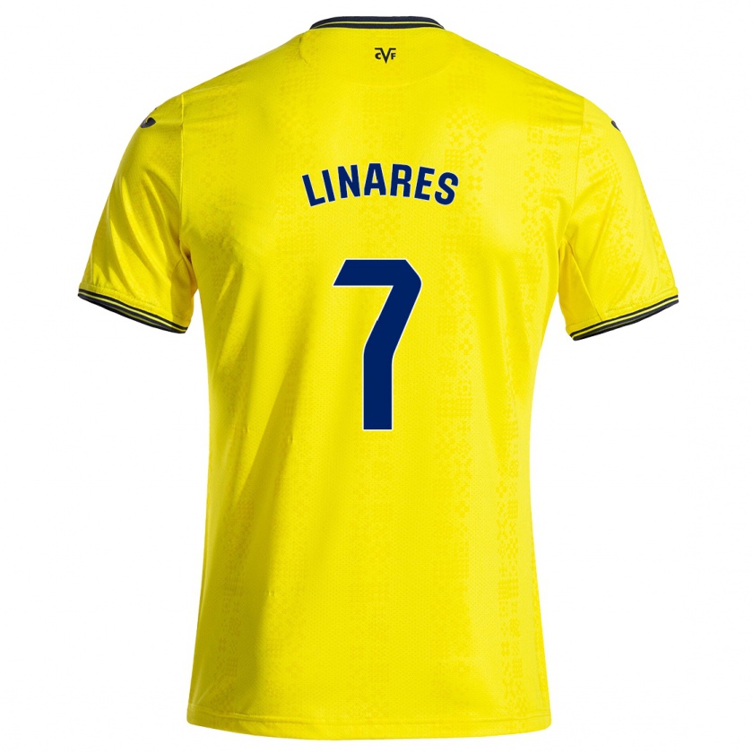 Kandiny Niño Camiseta Mario Linares #7 Amarillo Negro 1ª Equipación 2024/25 La Camisa Chile