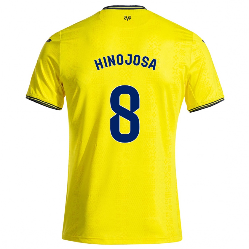 Kandiny Niño Camiseta Sergio Hinojosa #8 Amarillo Negro 1ª Equipación 2024/25 La Camisa Chile