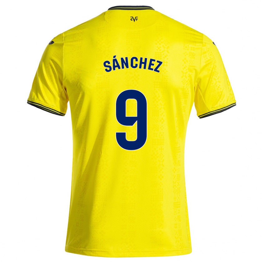 Kandiny Niño Camiseta Edu Sánchez #9 Amarillo Negro 1ª Equipación 2024/25 La Camisa Chile