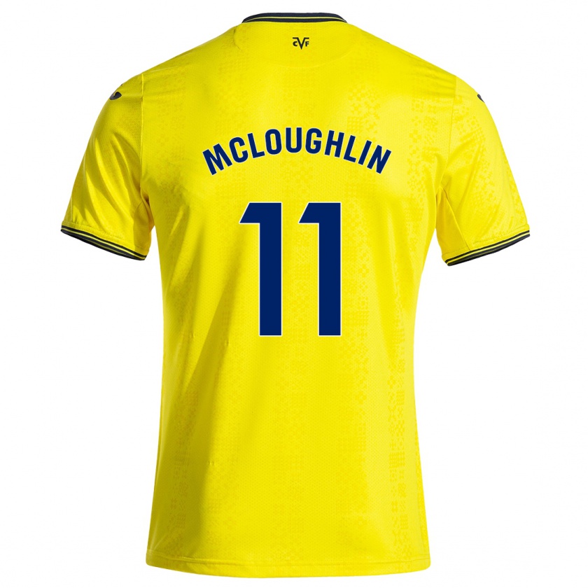 Kandiny Niño Camiseta Caden Mcloughlin #11 Amarillo Negro 1ª Equipación 2024/25 La Camisa Chile