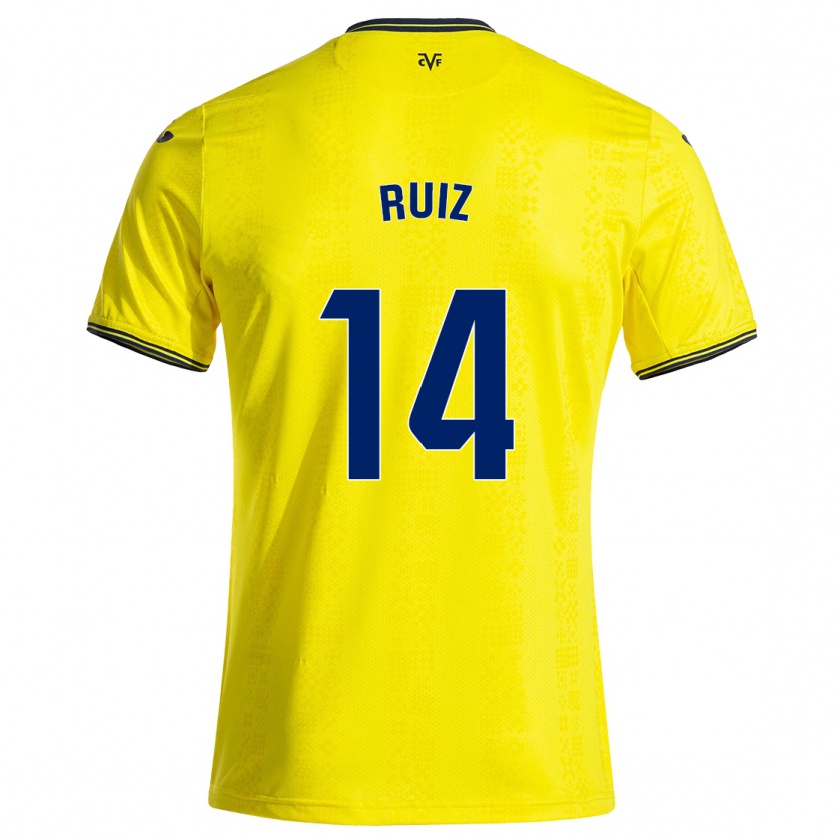 Kandiny Niño Camiseta Adri Ruiz #14 Amarillo Negro 1ª Equipación 2024/25 La Camisa Chile