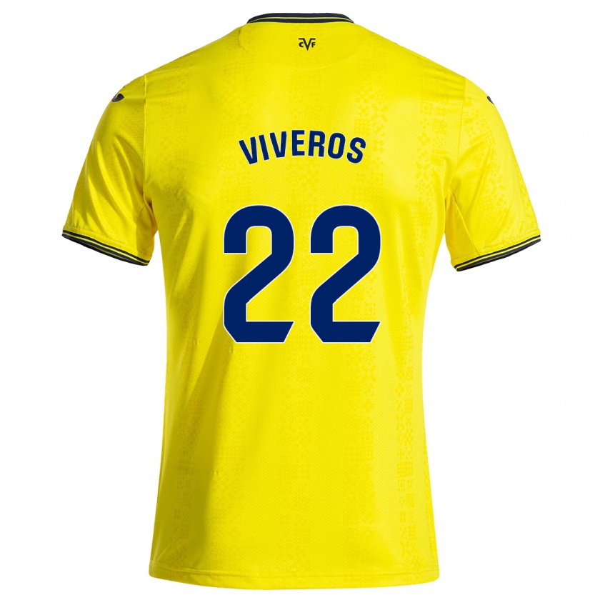 Kandiny Niño Camiseta Facundo Viveros #22 Amarillo Negro 1ª Equipación 2024/25 La Camisa Chile