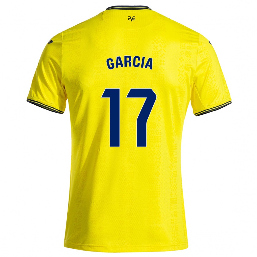 Kandiny Niño Camiseta Rocío García #17 Amarillo Negro 1ª Equipación 2024/25 La Camisa Chile