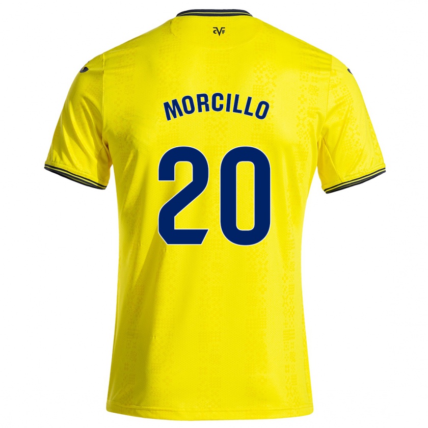 Kandiny Niño Camiseta Raquel Morcillo #20 Amarillo Negro 1ª Equipación 2024/25 La Camisa Chile