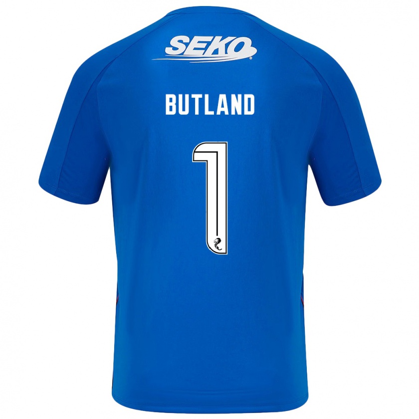 Kandiny Niño Camiseta Jack Butland #1 Azul Oscuro 1ª Equipación 2024/25 La Camisa Chile