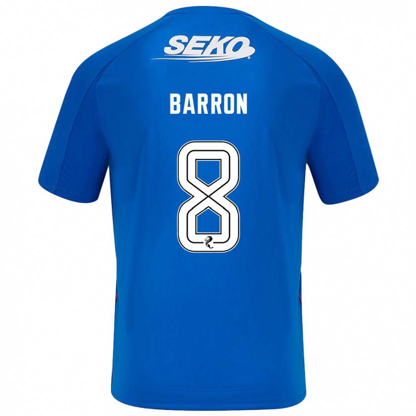 Kandiny Niño Camiseta Connor Barron #8 Azul Oscuro 1ª Equipación 2024/25 La Camisa Chile