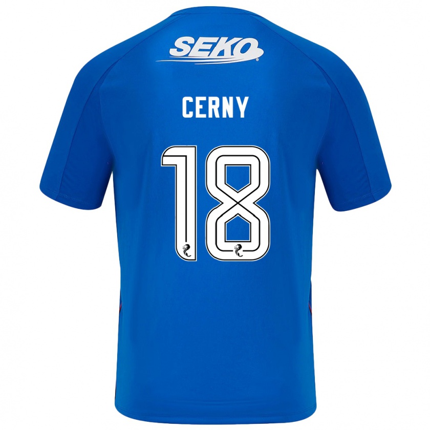 Kandiny Niño Camiseta Vaclav Cerny #18 Azul Oscuro 1ª Equipación 2024/25 La Camisa Chile