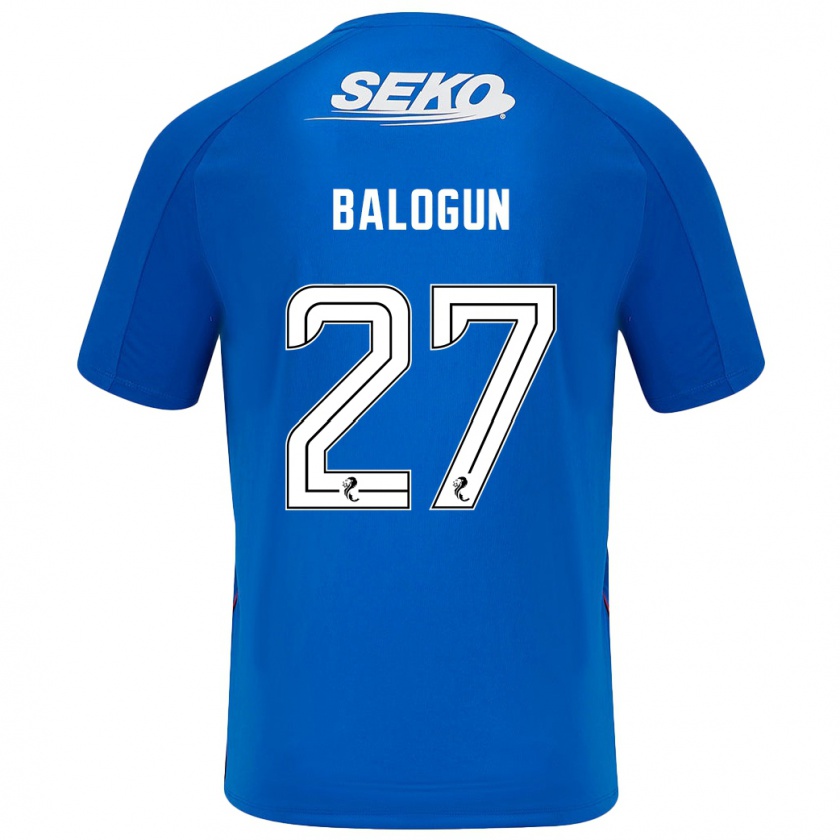 Kandiny Niño Camiseta Leon Balogun #27 Azul Oscuro 1ª Equipación 2024/25 La Camisa Chile