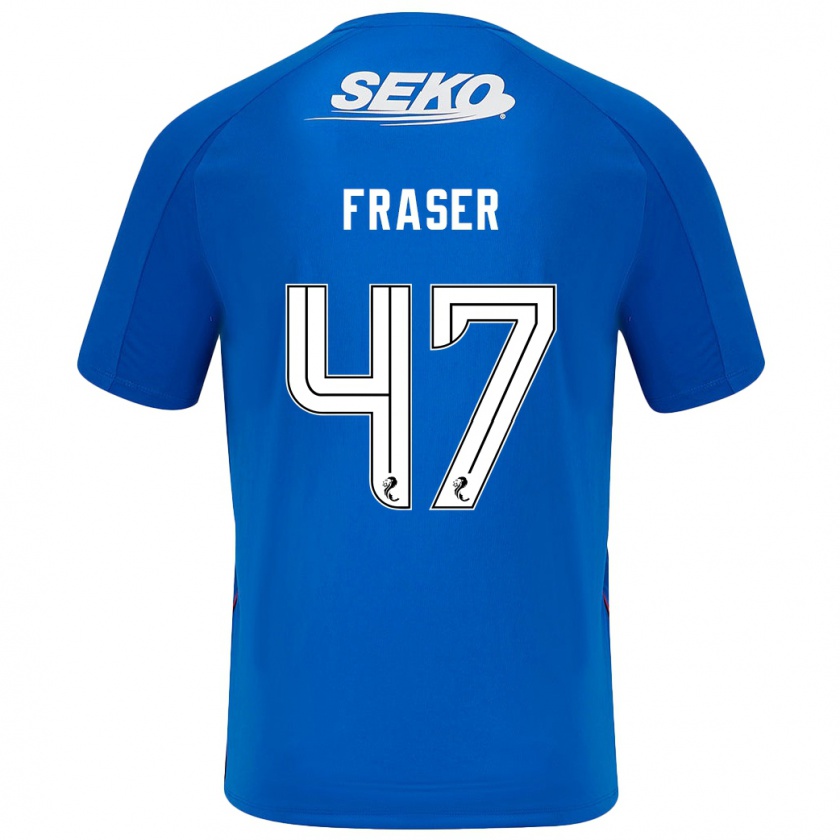 Kandiny Niño Camiseta Robbie Fraser #47 Azul Oscuro 1ª Equipación 2024/25 La Camisa Chile