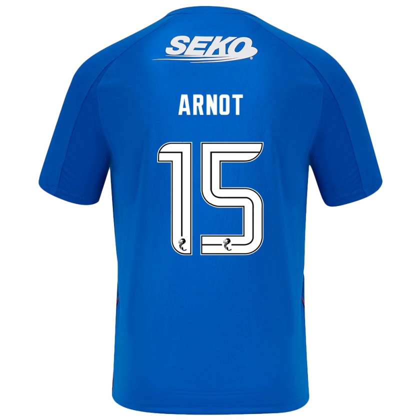 Kandiny Niño Camiseta Lizzie Arnot #15 Azul Oscuro 1ª Equipación 2024/25 La Camisa Chile