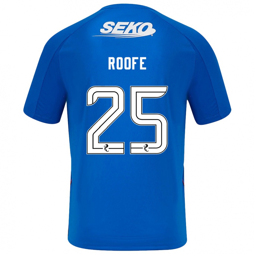 Kandiny Niño Camiseta Kemar Roofe #25 Azul Oscuro 1ª Equipación 2024/25 La Camisa Chile