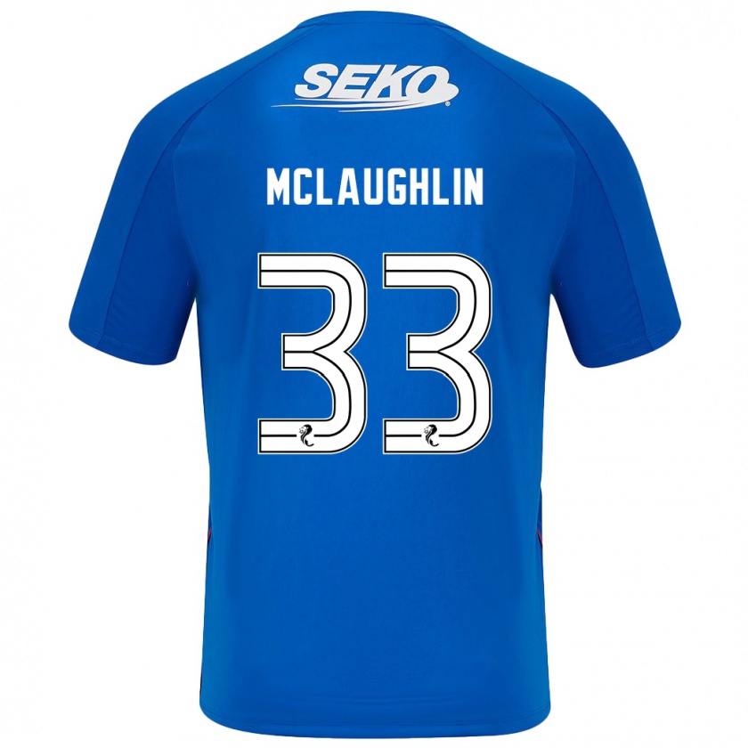 Kandiny Niño Camiseta Jon Mclaughlin #33 Azul Oscuro 1ª Equipación 2024/25 La Camisa Chile