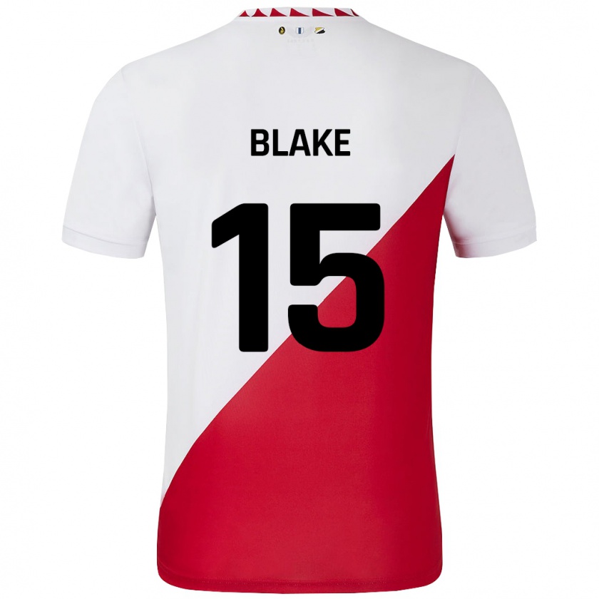 Kandiny Niño Camiseta Adrian Blake #15 Blanco Rojo 1ª Equipación 2024/25 La Camisa Chile