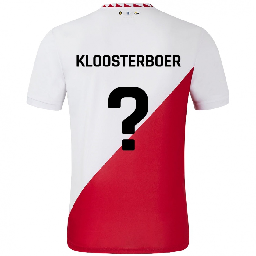 Kandiny Niño Camiseta Per Kloosterboer #0 Blanco Rojo 1ª Equipación 2024/25 La Camisa Chile