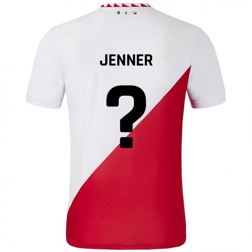 Kandiny Niño Camiseta Ivar Jenner #0 Blanco Rojo 1ª Equipación 2024/25 La Camisa Chile