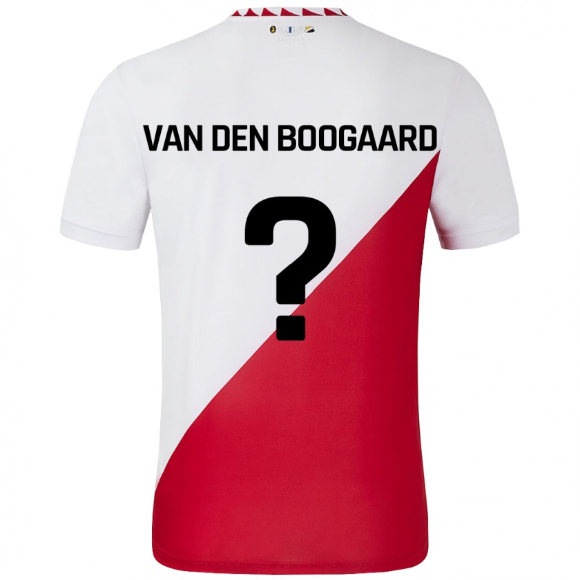 Kandiny Niño Camiseta Brian Van Den Boogaard #0 Blanco Rojo 1ª Equipación 2024/25 La Camisa Chile