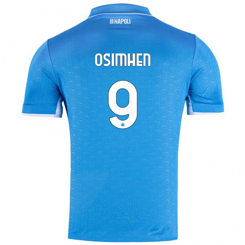 Kandiny Niño Camiseta Victor Osimhen #9 Azul Cielo 1ª Equipación 2024/25 La Camisa Chile