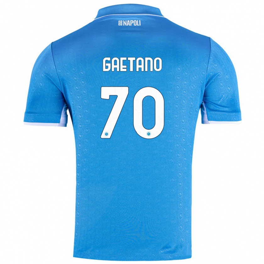 Kandiny Niño Camiseta Gianluca Gaetano #70 Azul Cielo 1ª Equipación 2024/25 La Camisa Chile