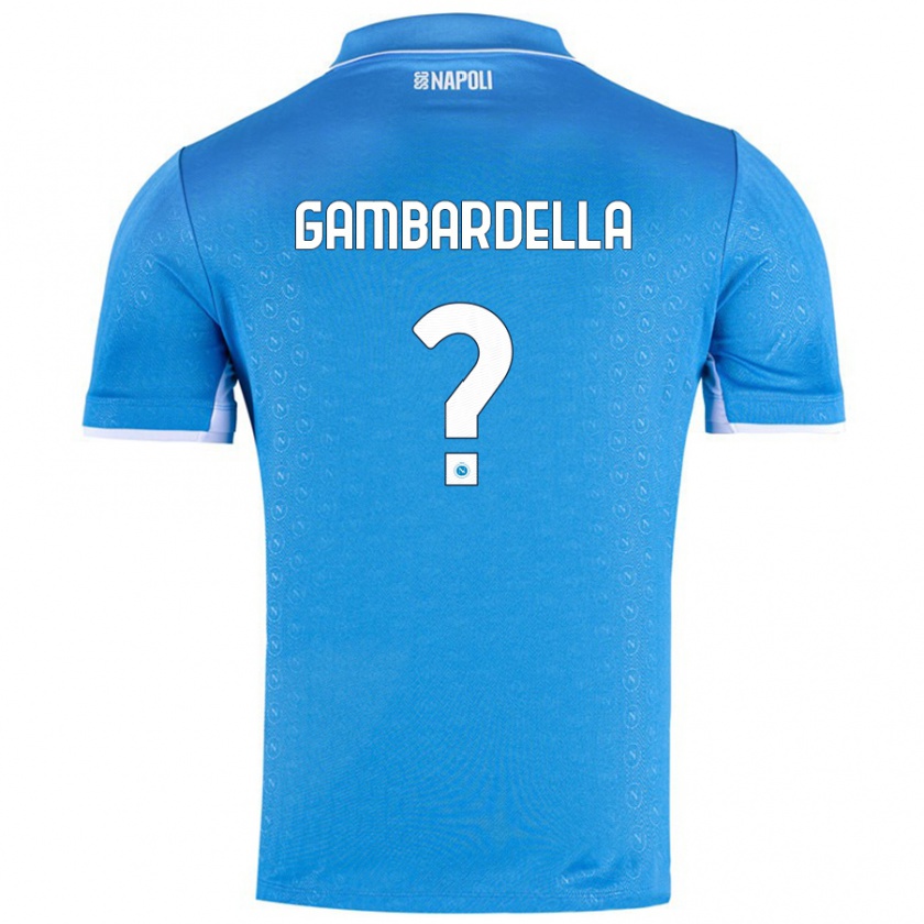 Kandiny Niño Camiseta Vittorio Gambardella #0 Azul Cielo 1ª Equipación 2024/25 La Camisa Chile