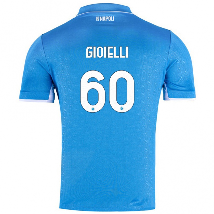 Kandiny Niño Camiseta Francesco Gioielli #60 Azul Cielo 1ª Equipación 2024/25 La Camisa Chile