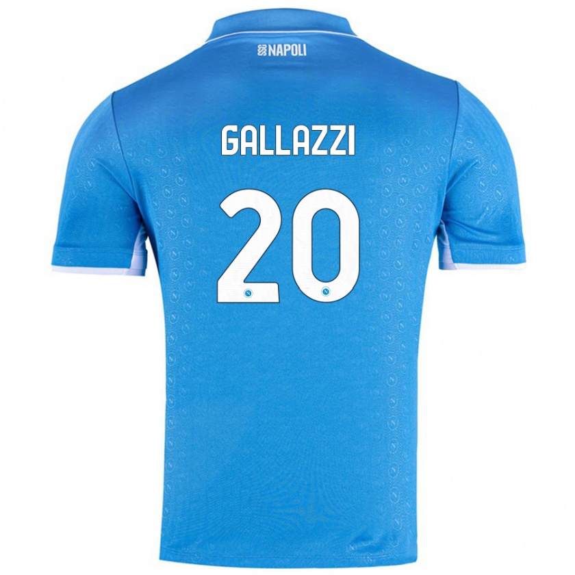 Kandiny Niño Camiseta Valentina Gallazzi #20 Azul Cielo 1ª Equipación 2024/25 La Camisa Chile