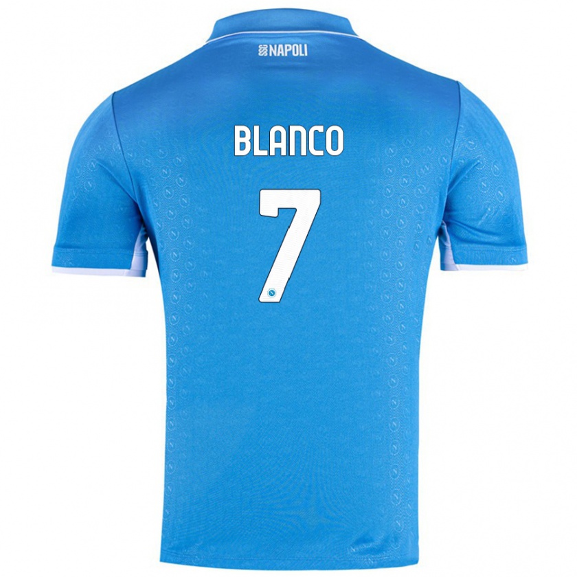 Kandiny Niño Camiseta Gimena Blanco #7 Azul Cielo 1ª Equipación 2024/25 La Camisa Chile