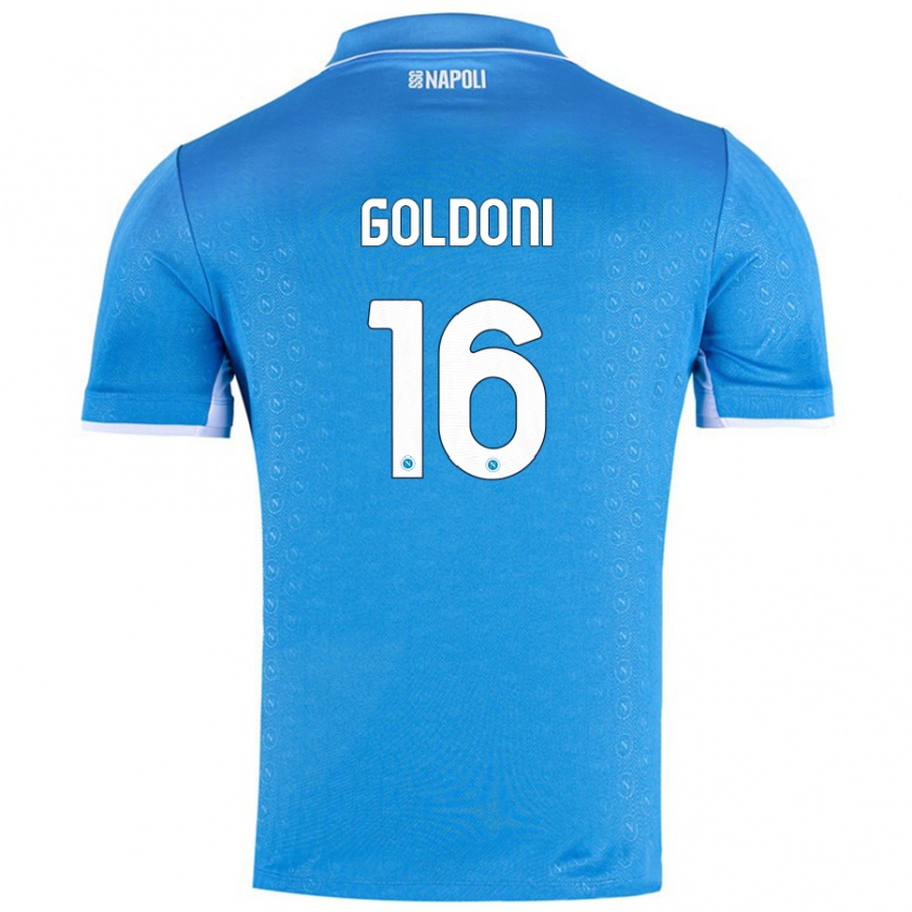 Kandiny Niño Camiseta Eleonora Goldoni #16 Azul Cielo 1ª Equipación 2024/25 La Camisa Chile