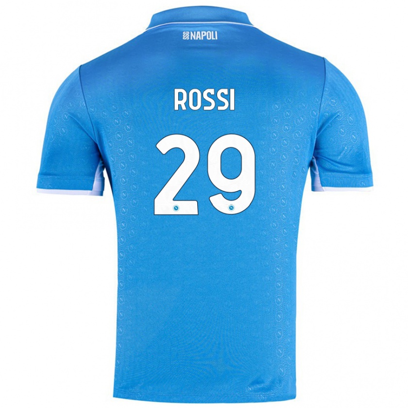 Kandiny Niño Camiseta Francesco Rossi #29 Azul Cielo 1ª Equipación 2024/25 La Camisa Chile