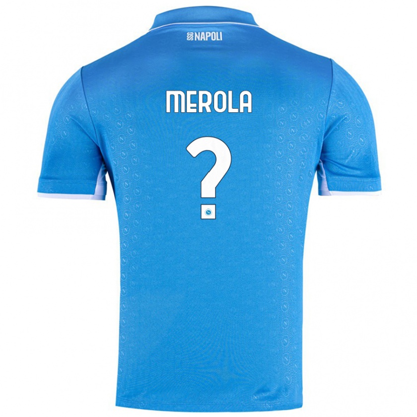 Kandiny Niño Camiseta Marco Merola #0 Azul Cielo 1ª Equipación 2024/25 La Camisa Chile