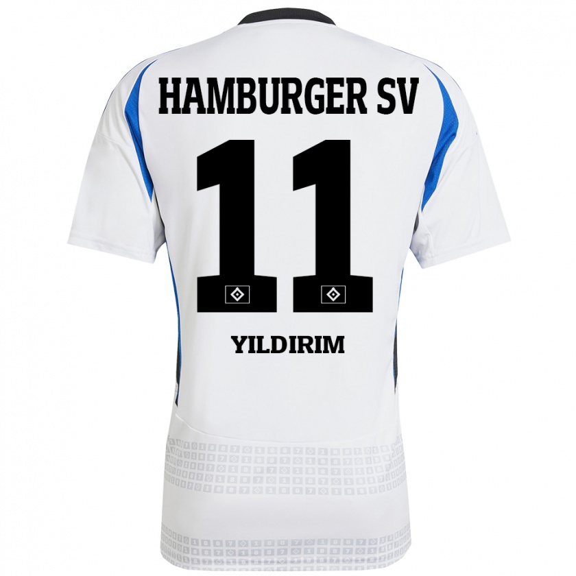 Kandiny Niño Camiseta Mehmet Yildirim #11 Blanco Azul 1ª Equipación 2024/25 La Camisa Chile