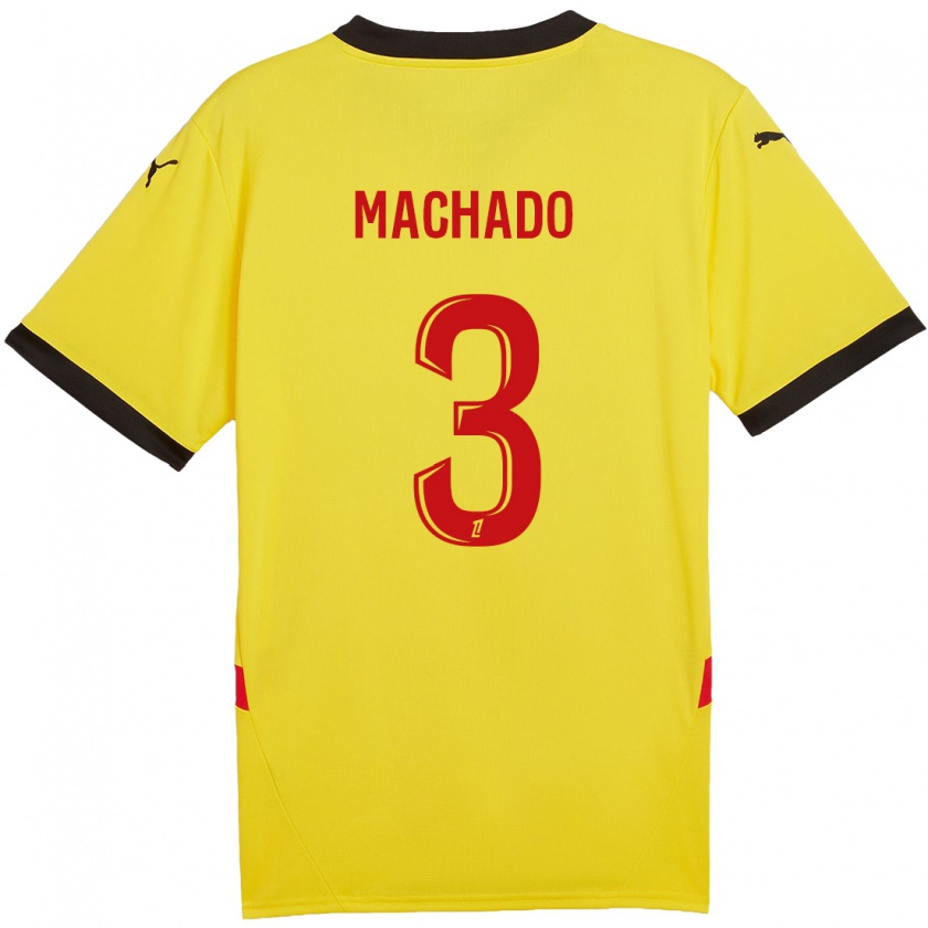 Kandiny Niño Camiseta Deiver Machado #3 Amarillo Rojo 1ª Equipación 2024/25 La Camisa Chile