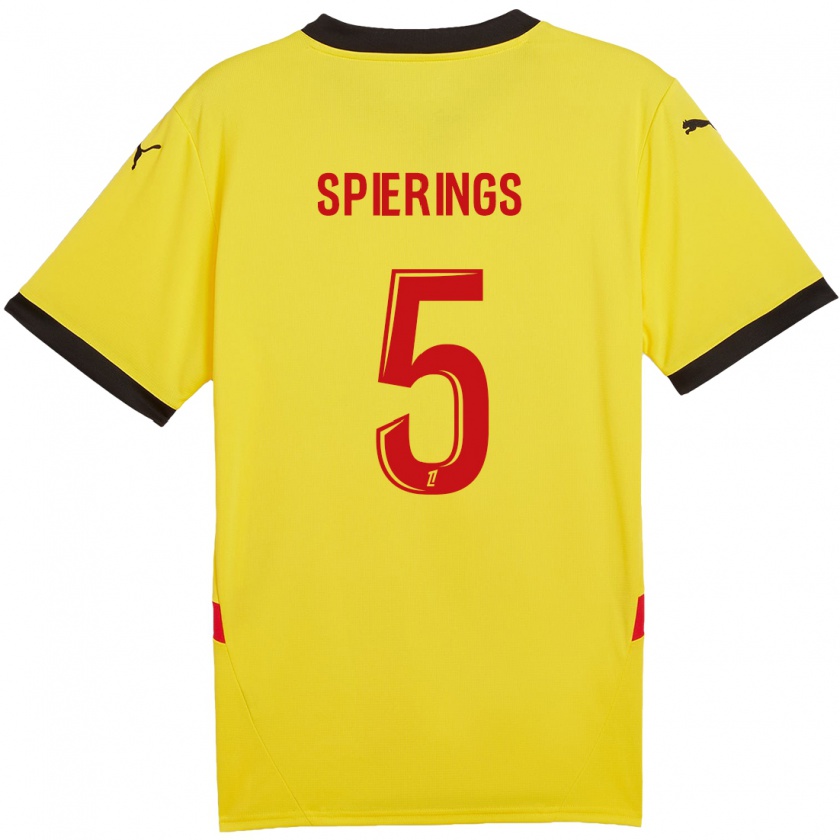 Kandiny Niño Camiseta Stijn Spierings #5 Amarillo Rojo 1ª Equipación 2024/25 La Camisa Chile