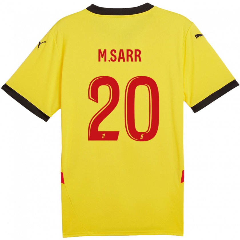 Kandiny Niño Camiseta Malang Sarr #20 Amarillo Rojo 1ª Equipación 2024/25 La Camisa Chile