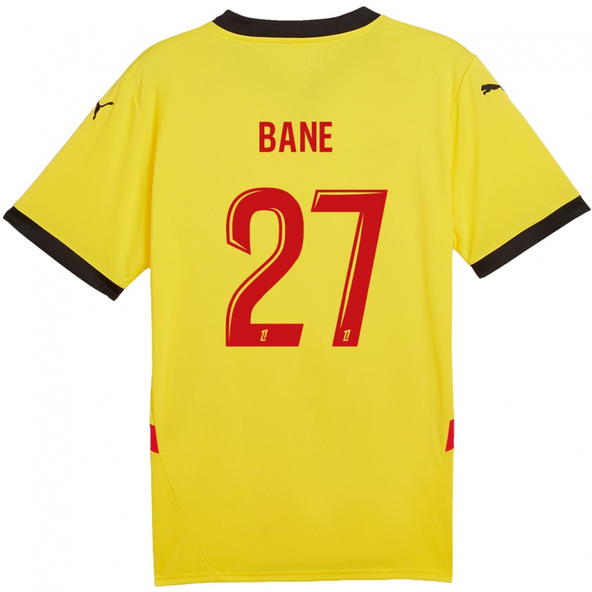 Kandiny Niño Camiseta Sidi Bane #27 Amarillo Rojo 1ª Equipación 2024/25 La Camisa Chile