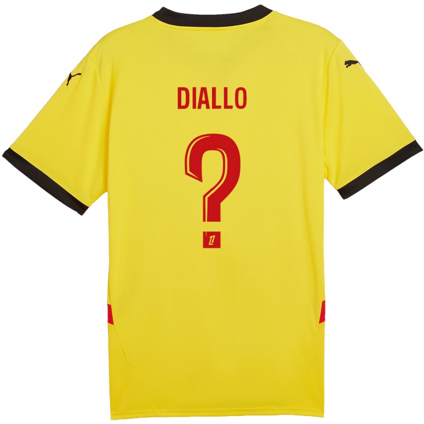 Kandiny Niño Camiseta Alpha Diallo #0 Amarillo Rojo 1ª Equipación 2024/25 La Camisa Chile