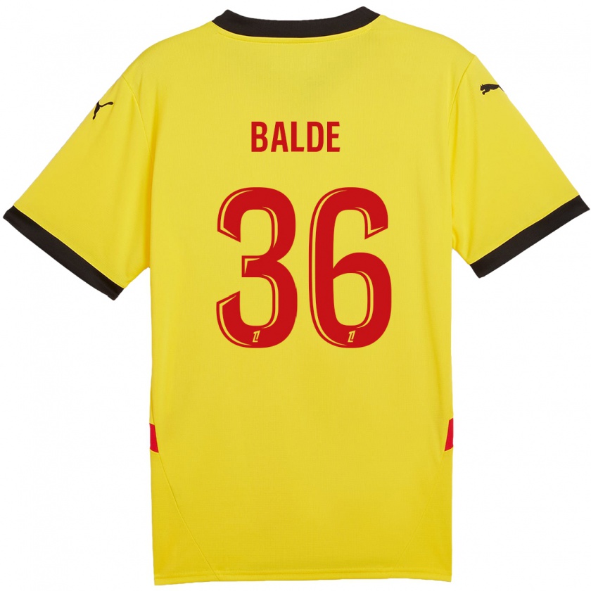 Kandiny Niño Camiseta Ibrahima Baldé #36 Amarillo Rojo 1ª Equipación 2024/25 La Camisa Chile