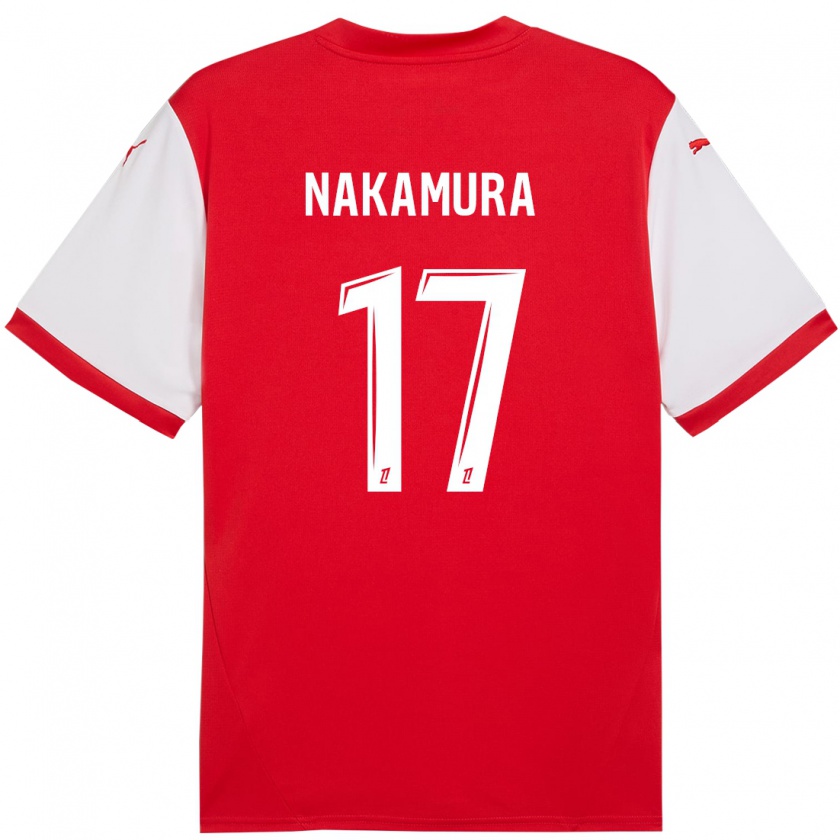 Kandiny Niño Camiseta Keito Nakamura #17 Rojo Blanco 1ª Equipación 2024/25 La Camisa Chile