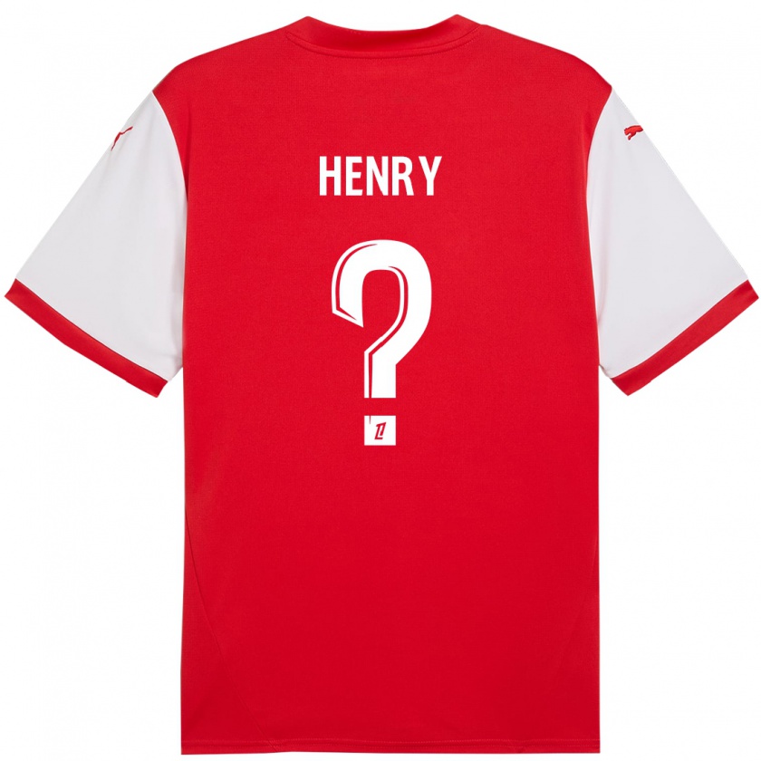 Kandiny Niño Camiseta Kobi Henry #0 Rojo Blanco 1ª Equipación 2024/25 La Camisa Chile