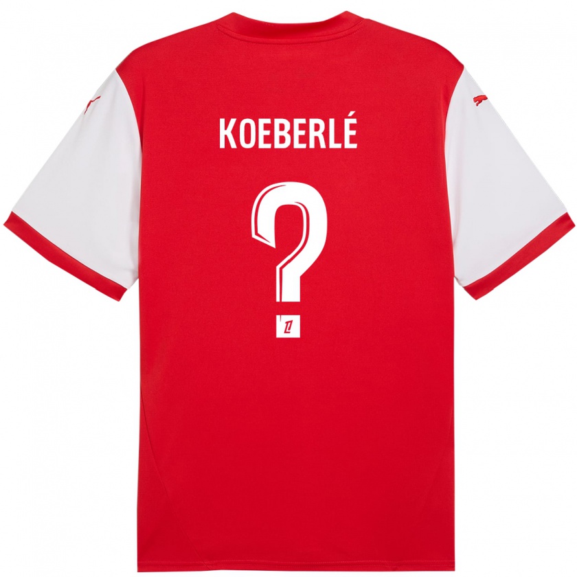 Kandiny Niño Camiseta Samuel Koeberlé #0 Rojo Blanco 1ª Equipación 2024/25 La Camisa Chile