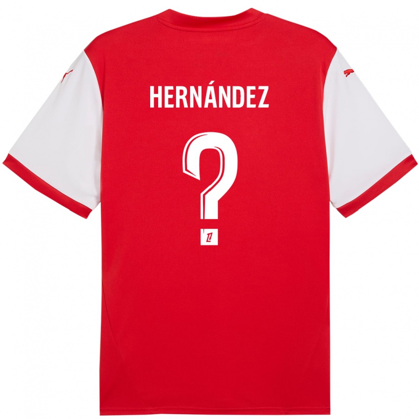 Kandiny Niño Camiseta Melvin Hernández #0 Rojo Blanco 1ª Equipación 2024/25 La Camisa Chile