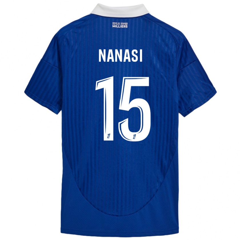 Kandiny Niño Camiseta Sebastian Nanasi #15 Azul Blanco 1ª Equipación 2024/25 La Camisa Chile