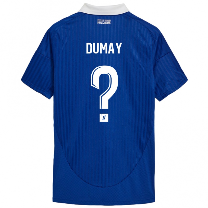 Kandiny Niño Camiseta Yoann Dumay #0 Azul Blanco 1ª Equipación 2024/25 La Camisa Chile