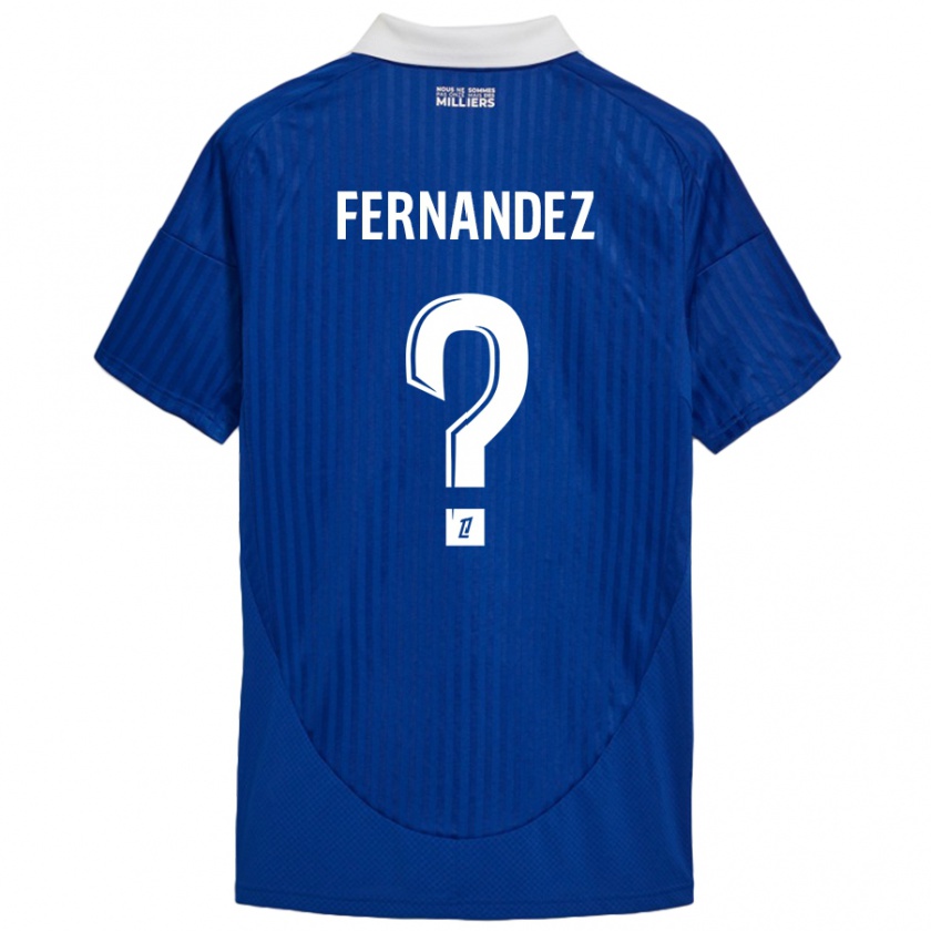 Kandiny Niño Camiseta Elies Araar Fernandez #0 Azul Blanco 1ª Equipación 2024/25 La Camisa Chile