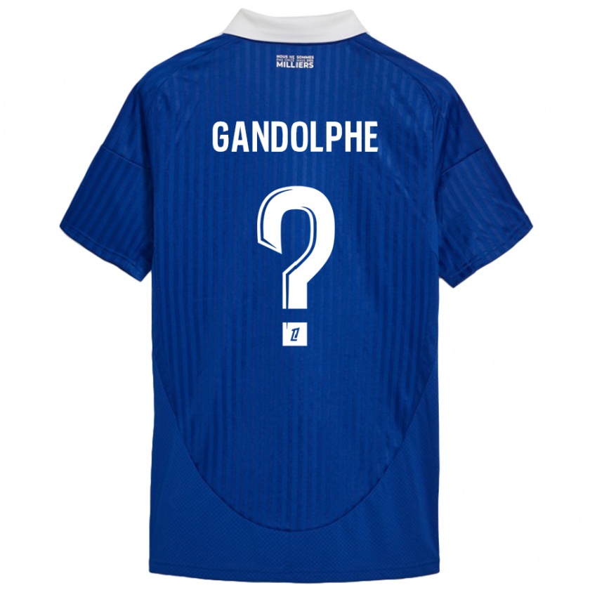 Kandiny Niño Camiseta Adrien Gandolphe #0 Azul Blanco 1ª Equipación 2024/25 La Camisa Chile