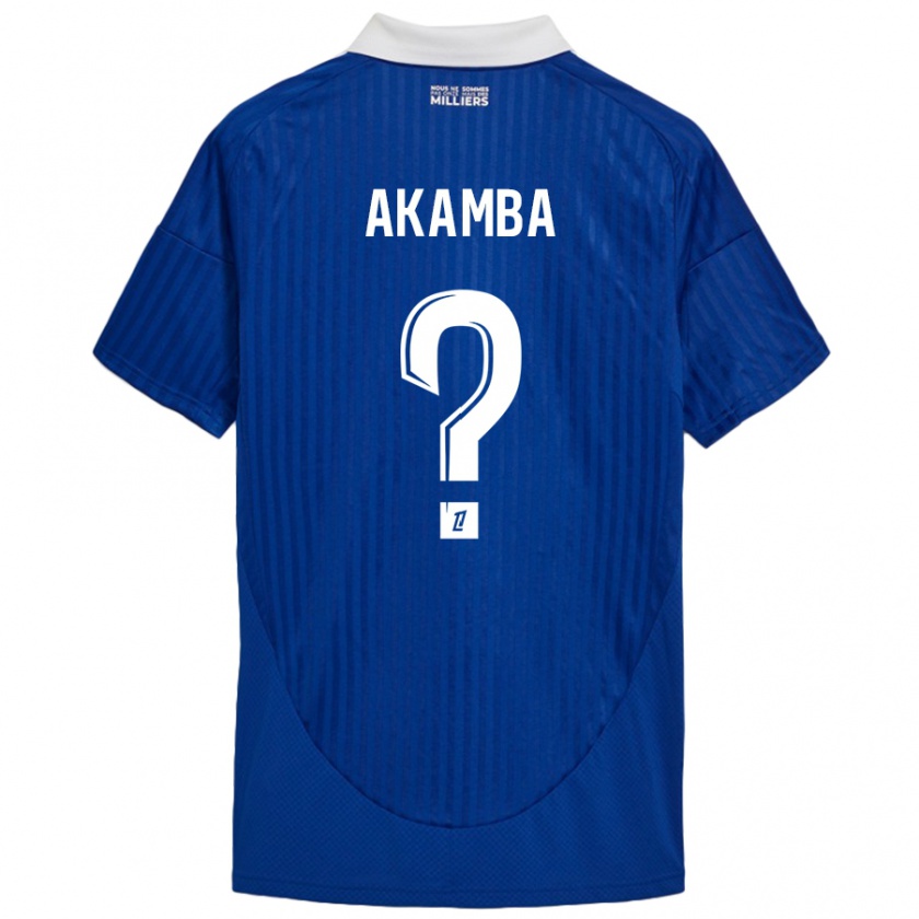 Kandiny Niño Camiseta Fred Akamba #0 Azul Blanco 1ª Equipación 2024/25 La Camisa Chile